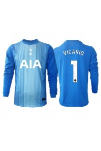 Tottenham Hotspur Guglielmo Vicario #1 Maalivahti Jalkapallovaatteet Vieraspaita 2025-26 Pitkähihainen